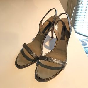 Alberta Ferretti Silver Sling Back Heels